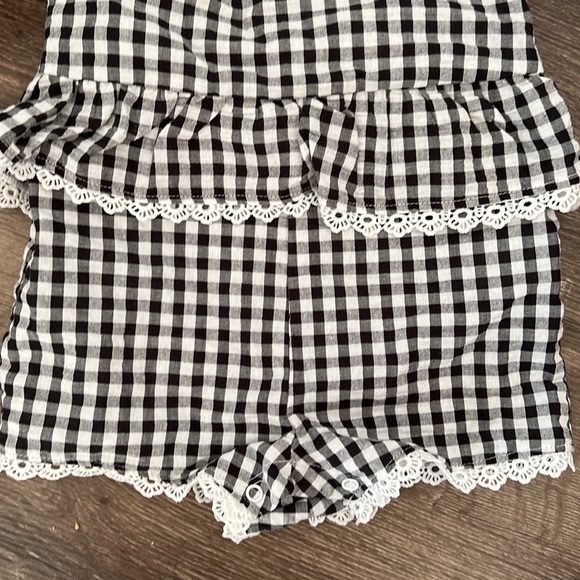 NEW Jessica Simpson Toddler Girls Black & White Gingham Plaid Romper - Size 18M - Picture 5 of 12